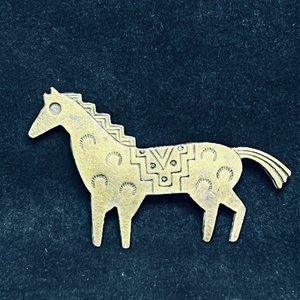 Bronze Tone Horse Brooch